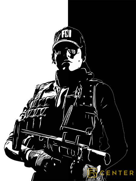 Ash R6 Siege operator - BW art by r6siegecenter