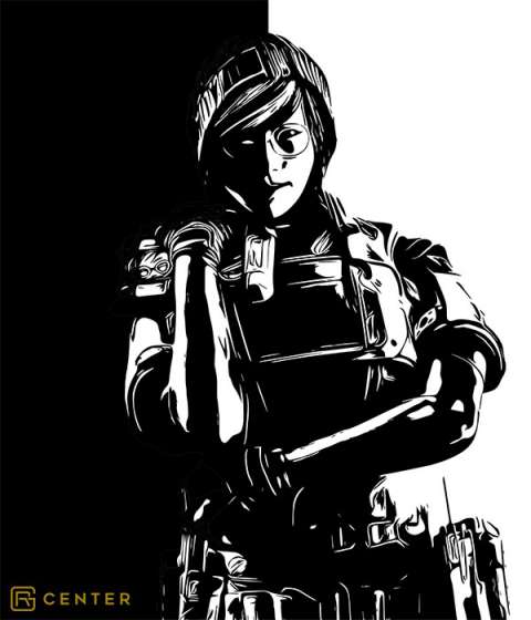 Dokkaebi R6 Siege operator - BW art by r6siegecenter