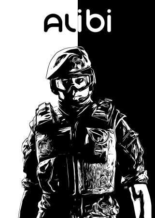 Alibi R6 Siege operator B&W design by r6siegecenter