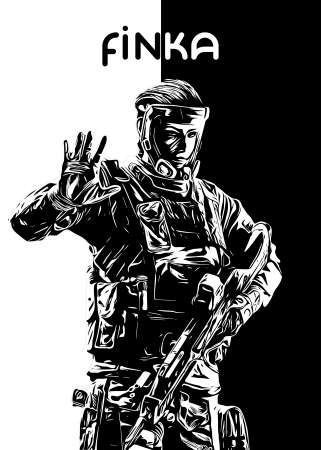 Finka R6 Siege operator B&W design by r6siegecenter