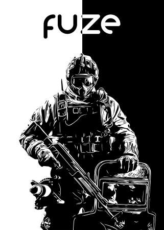 Fuze R6 Siege operator B&W design by r6siegecenter