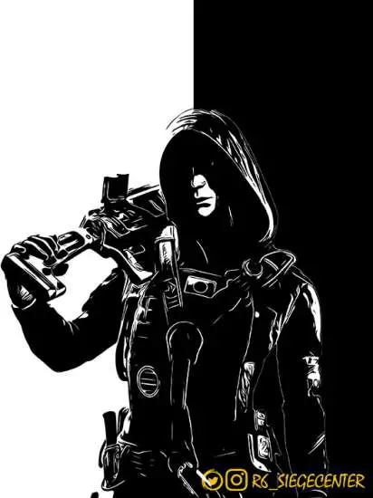 Hibana R6 B&W art by r6siegecenter