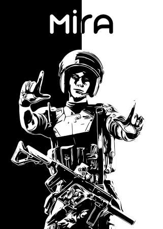 Mira R6 Siege operator B&W design by r6siegecenter