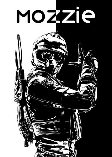 Mozzie R6 B&W design by r6siegecenter