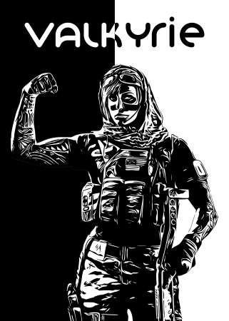 Valkyrie R6 Siege operator B&W design by r6 siegecenter