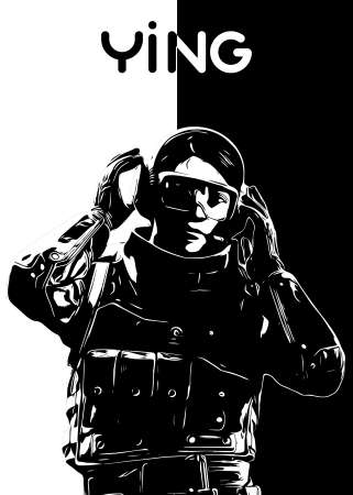 Ying R6 Siege operator B&W design by r6siegecenter