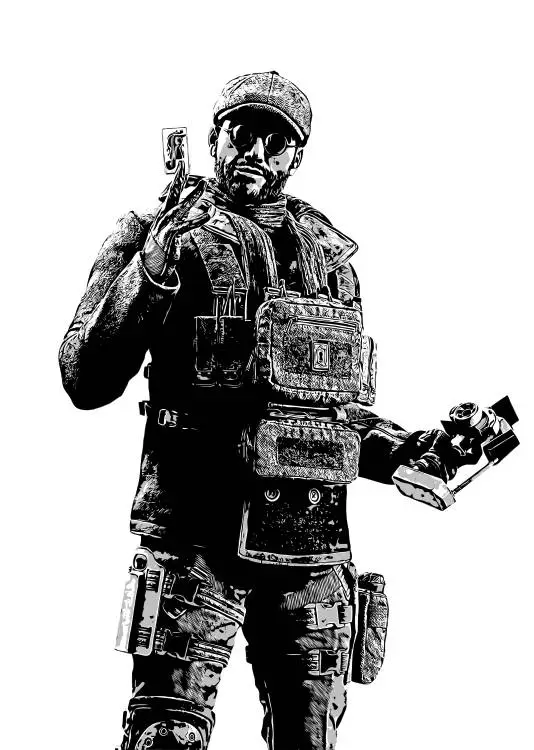 Flores Rainbow Six Siege guide 2021 - Black & White Vector Art by r6siegecenter.com